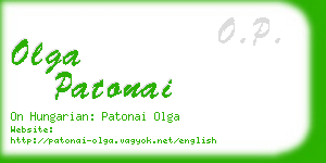 olga patonai business card